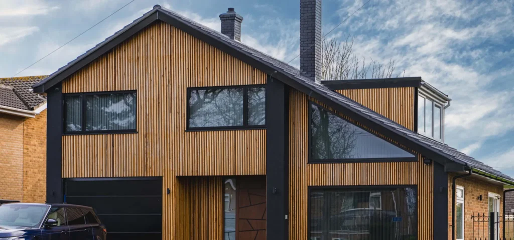 Two-storey home extension with modern external cladding created by Bespoke Construction Group. 