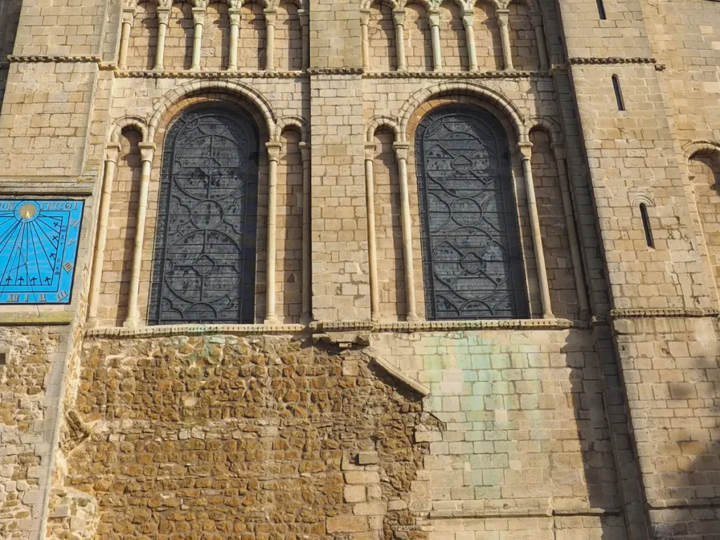 Building stone used for construction in Cambridgeshire shown on the foundations of Ely Cathedral. 
